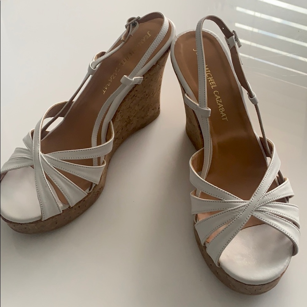 Jean-Michel Cazabat white cork wedges